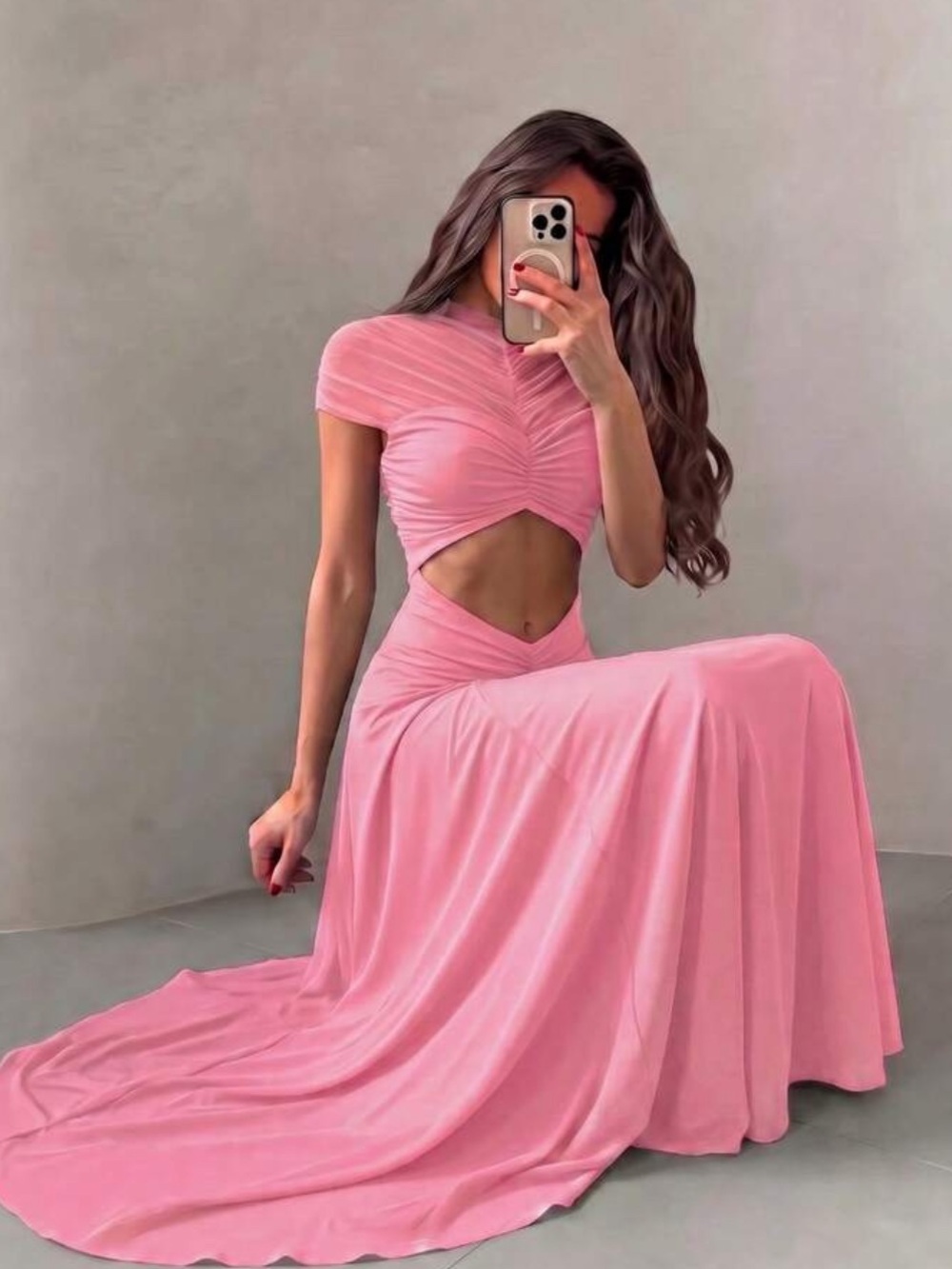 Cider Pink Cutout Maxi Skirt